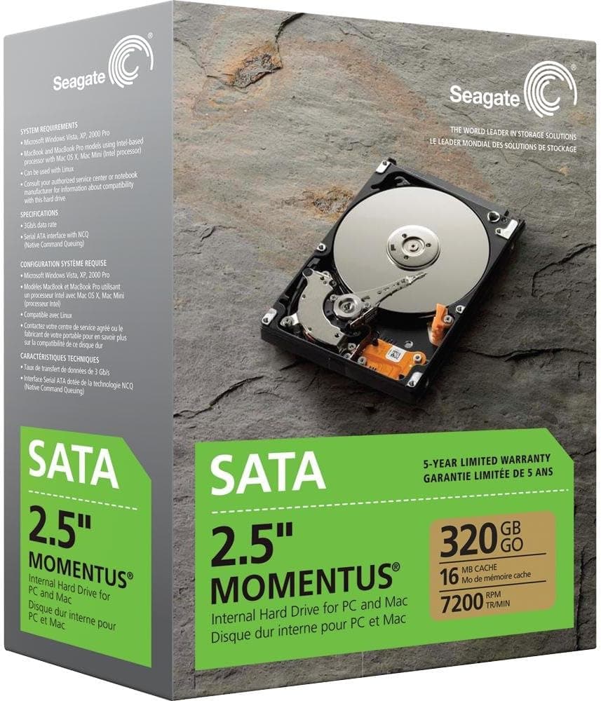 Seagate Momentus 320 GB SATA 7200 RPM 2.5-Inch Internal Hard Drive ST903203N3A1AS-RK