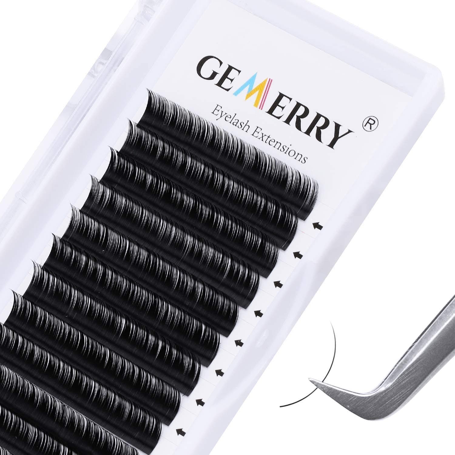 Eyelash Extensions 0.20mm D Curl Individual Eyelashes Classic Lash Trays Length 13mm Eyelash Extensions Supplies Silk Single Size by GEMERRY (0.20-D curl-13mm)…