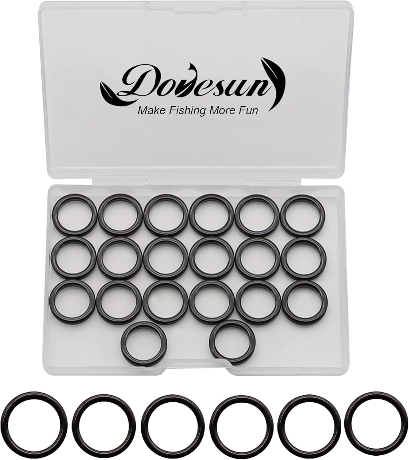 Dovesun Fishing Rod Repair Kit Fishing Rod Guide Repair Kit Rod Ceramic Guides Ring 12 Sizes 0.15in to 1.18in