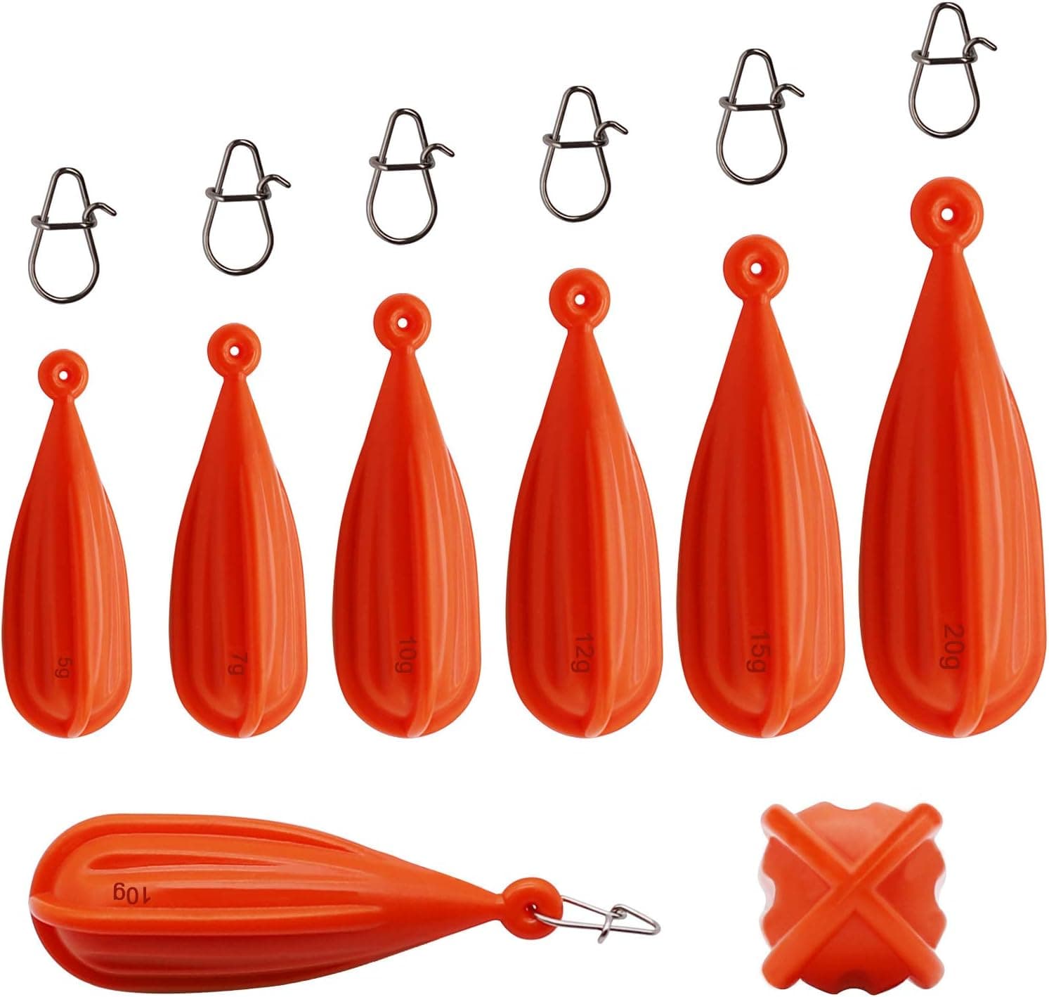 Dovesun Fishing Practice Plug PVC Fishing Practice Casting Plug for Kids Red/Green 6PCS