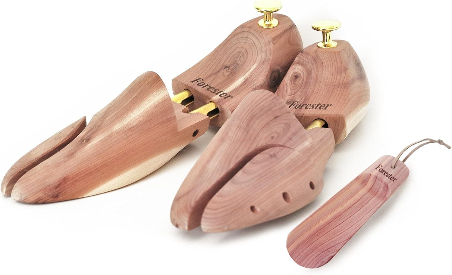 Cedar Shoe Trees with Bonus Shoe Horn - Twin Tube - Extended Sizing for Women and Men