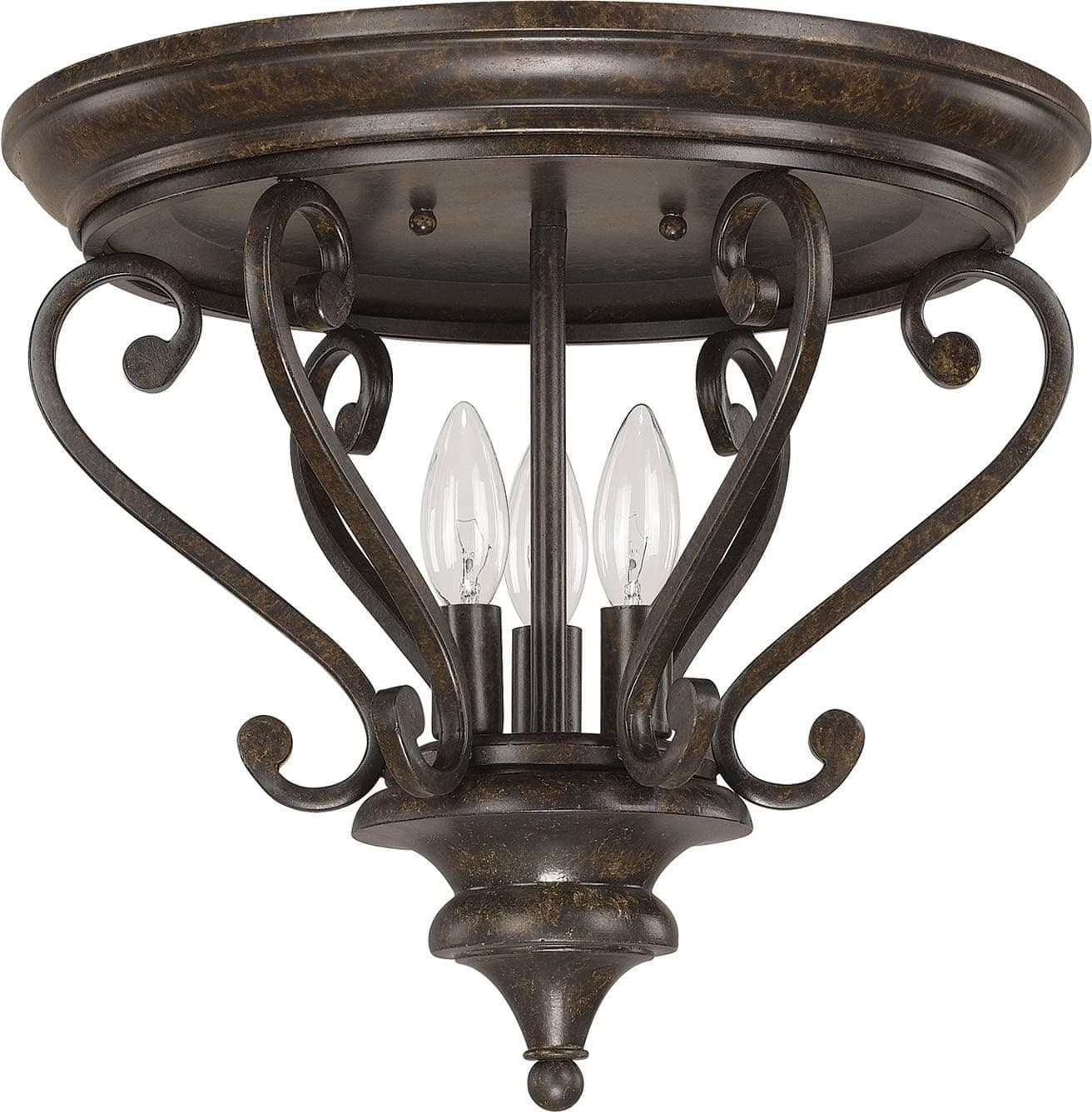 Capital 4533CB Maxwell Flush Mount, 3-Light 180 Total Watts, Chesterfield Brown