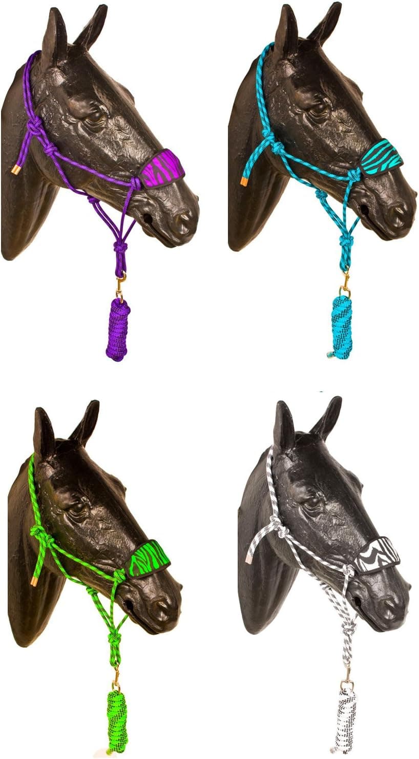 Acerugs Premium Delux Nylon Rope Horse Halter W Lead SNAP Bronc Cowboy