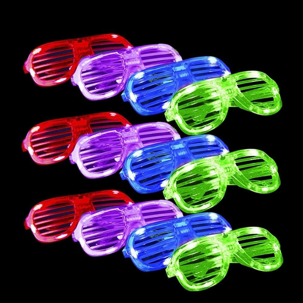 POKONBOY LED Glasses Glow in The Dark Party Supplies, 24 Pack Led Party Favors Bulk Light Up Glasses, Neon Party Supplies Party Favors (Random Color)