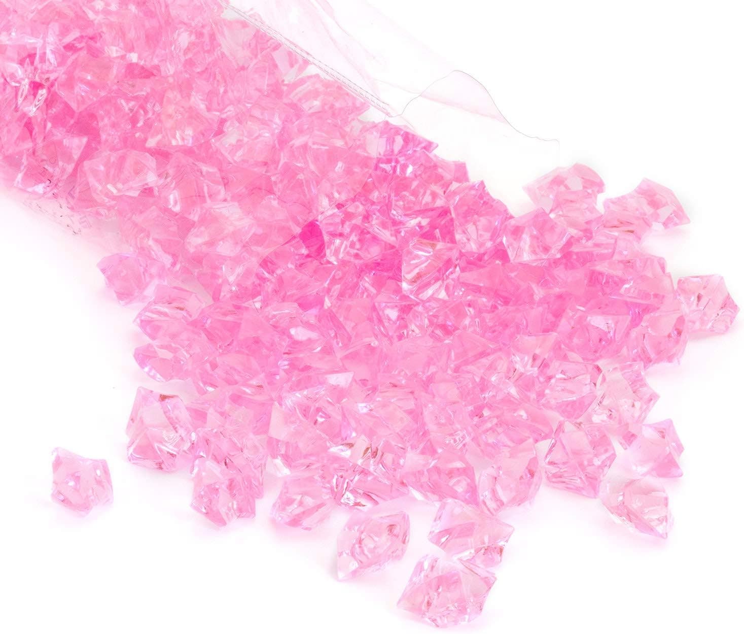 Royal Imports Acrylic Gems Ice Crystal Rocks for Vase Fillers, Party Table Scatter, Wedding, Photography, Party Decoration, Crafts, 1 LB (Approx 180-200 gems) - Pink