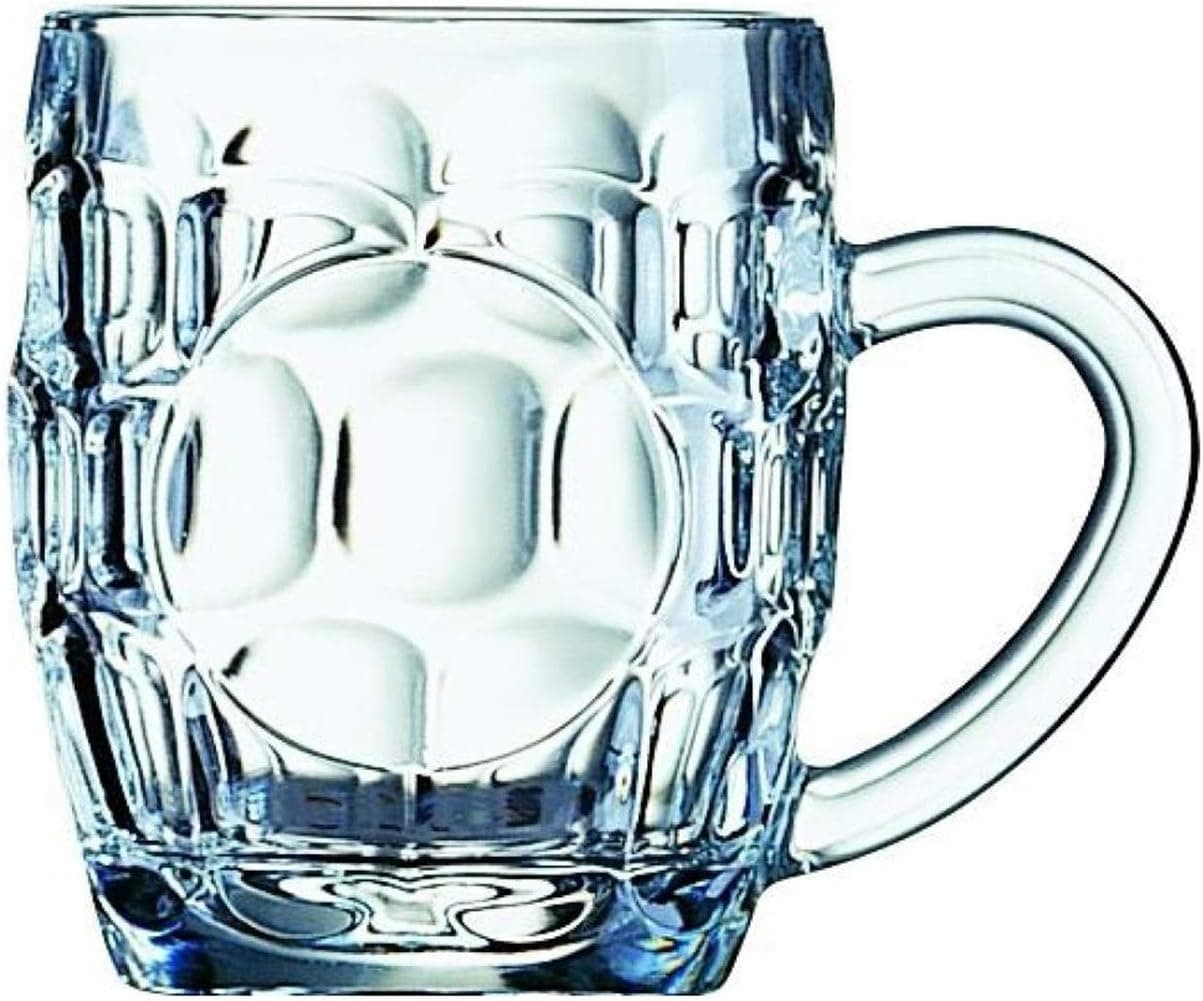 Traditional British Imperial half pint Dimple Beer Glass with etched seal.