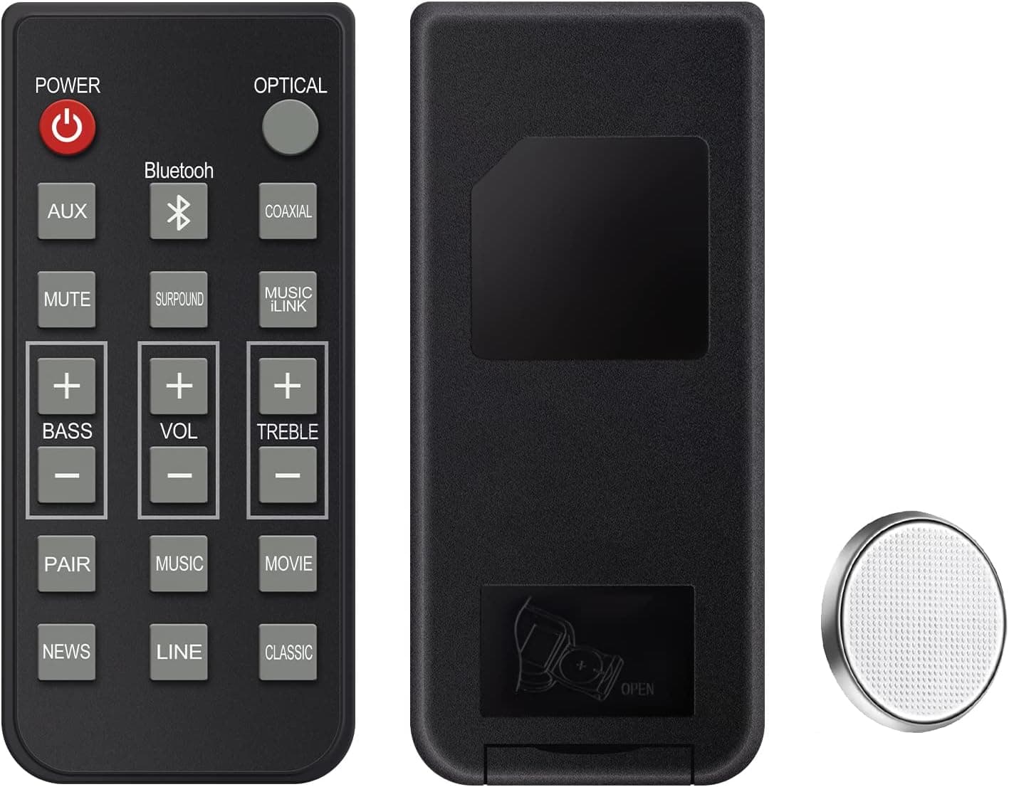New Remote Control Replacement for Philips Sound Bar 996510054954, 996510050576, 996510063326 CSS2123 CSS2123B/F7 CSS2133B/F7 CSS2133 Model with CR2025 Battery Inside