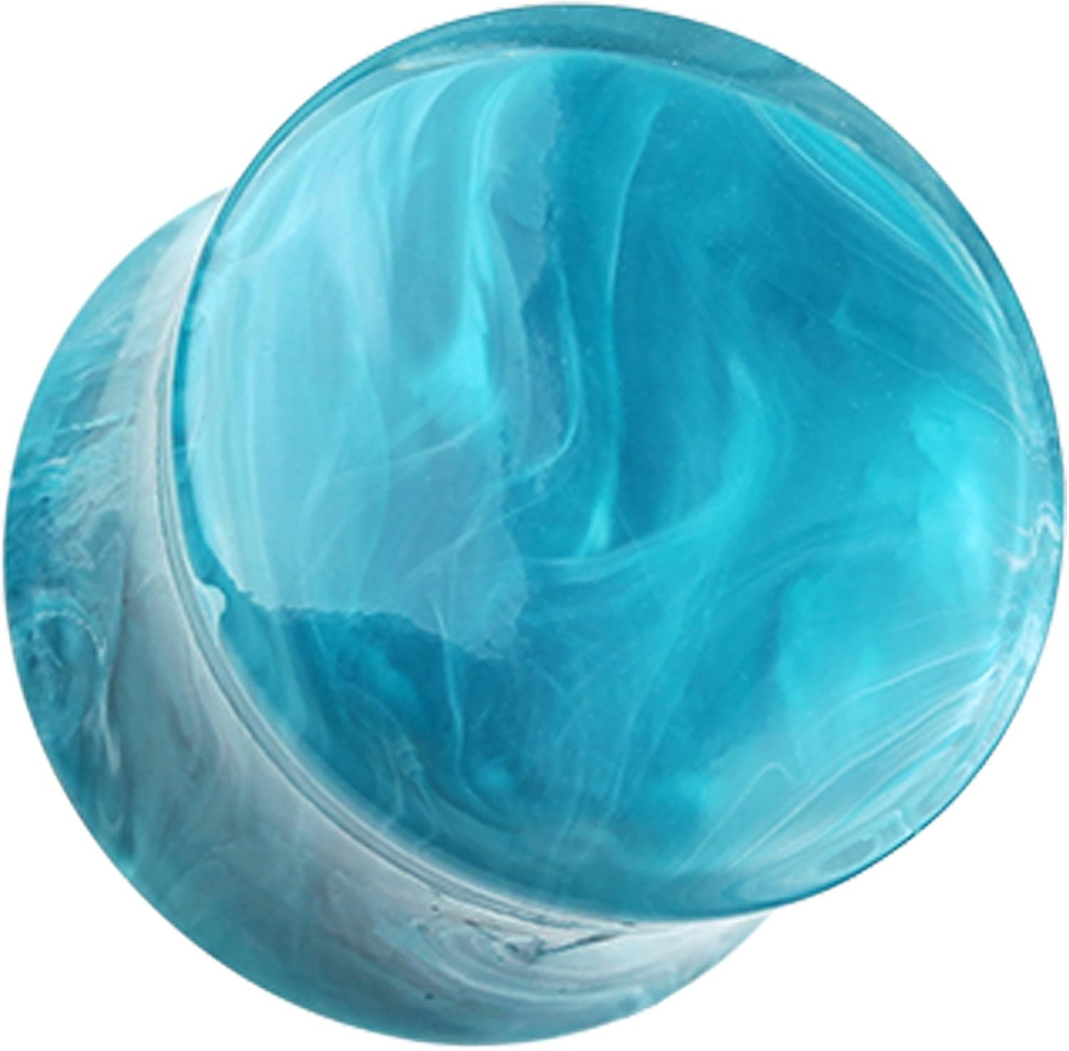 BUZZ Lava Infused Double Flared Ear Plug - Aqua - Sold as a Pair