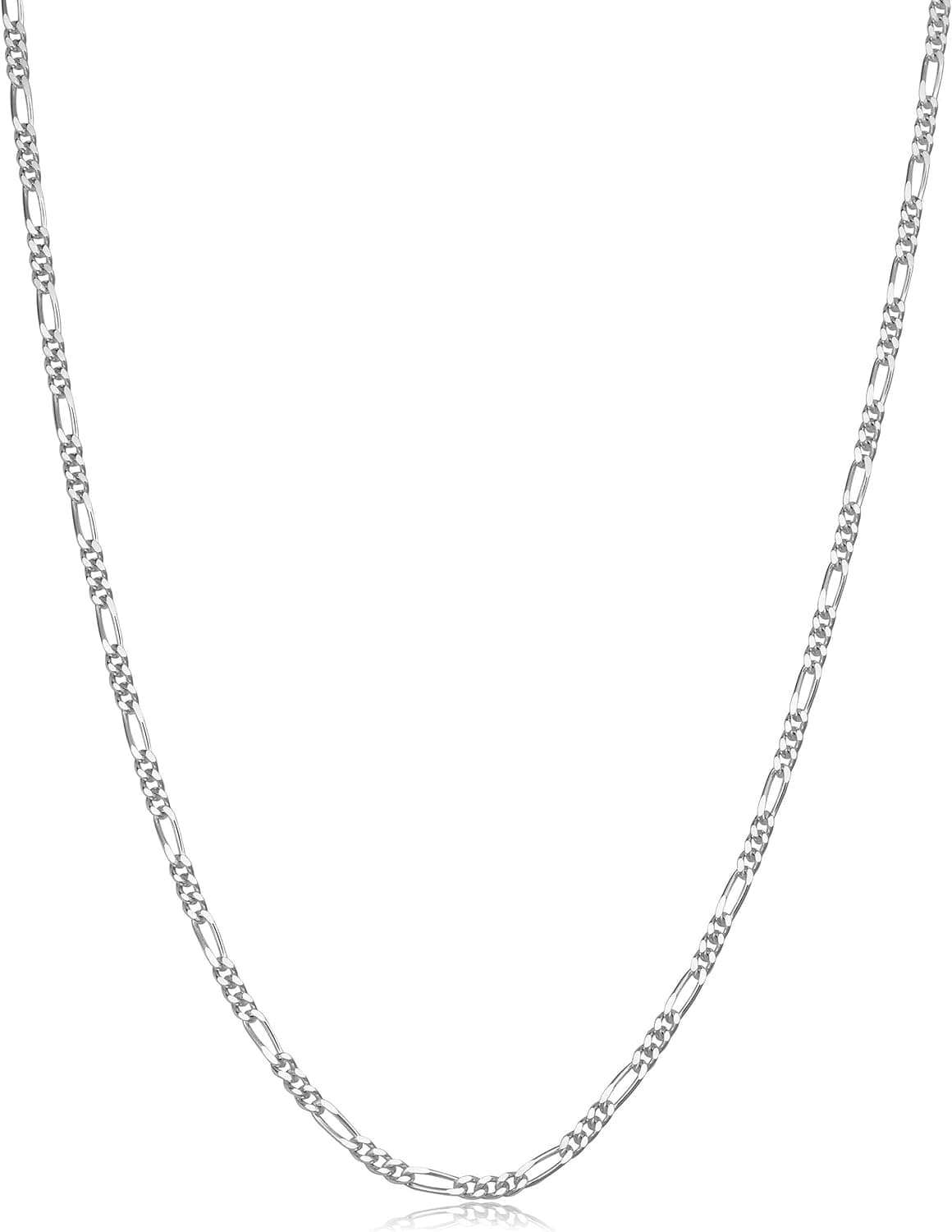 925 Sterling Silver Figaro Link Chain Necklace - 1.5MM 2MM Silver Figaro Link Necklace for Pendants Women Girls Boys 18-30