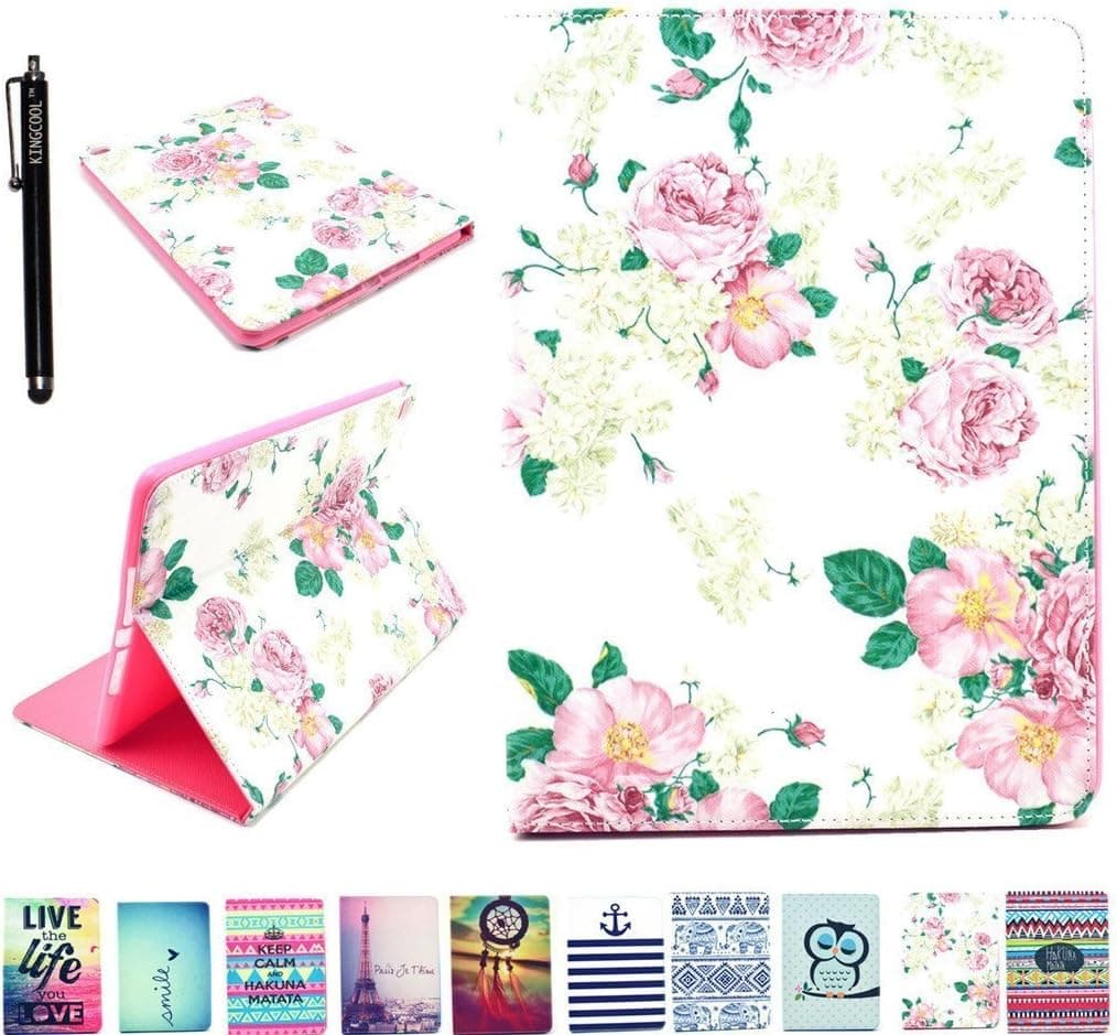 iPad Mini 4 Case KINGCOOL(TM) Floral Flower Printed Premium PU Leather Wallet Case with Stand Flip Cover for Apple Apple iPad Mini 4