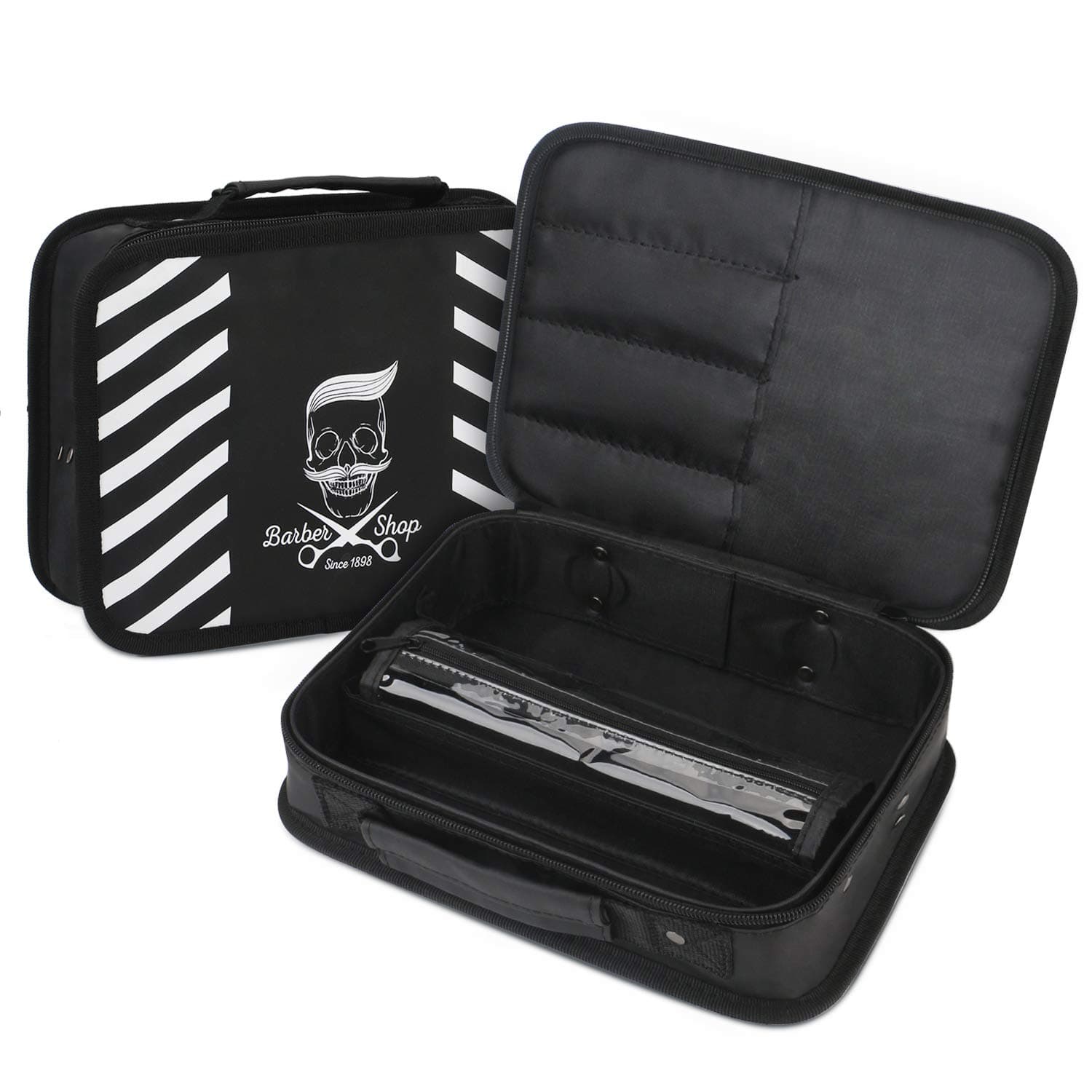 Barber Carrying Case, Segbeauty Stylist Tool Storage Bag for Clippers Scissor Clips Trimmer Grooming Kit, Hair Styling Accessories Organizer, Portable Travel Professional Hair Salon Equipment