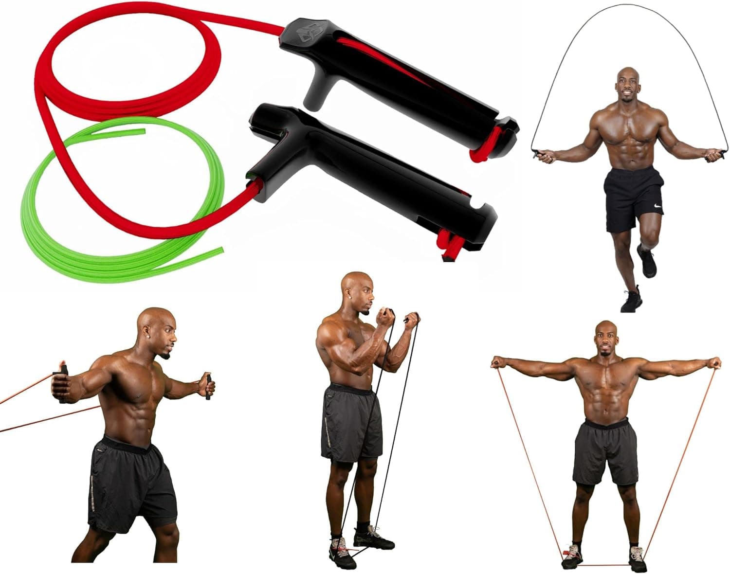 DOVFLEX Resistance Bands For Working Out Jump Rope Resistance Band For Fitness Training Jump Ropes Cardio Exercise All In One Home Gym Sports Length And Strength Adjustable Skipping Rope Women Men Kids Jump Rope Set Elastic…