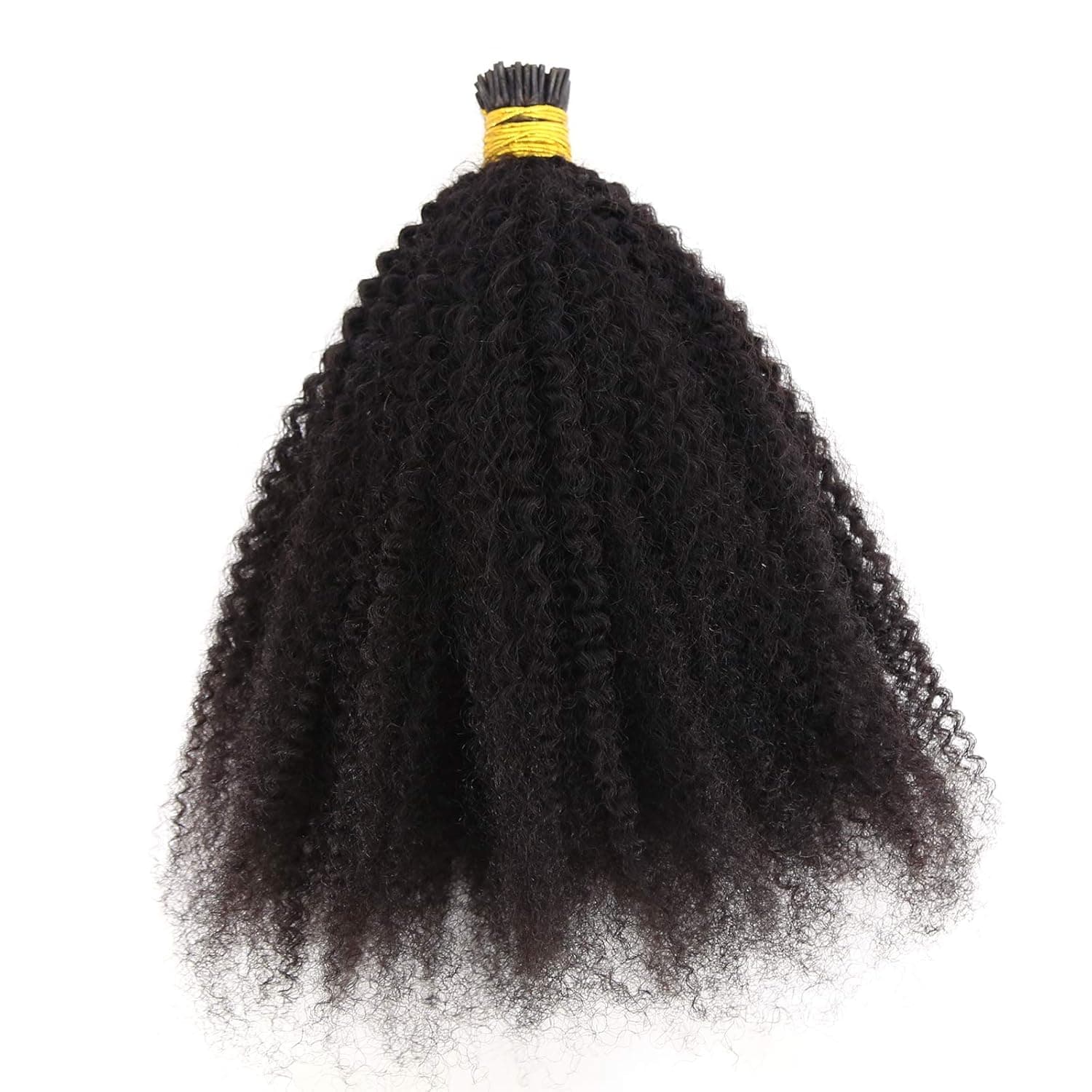 ZigZag Hair Afro Kinky Curly I Tip Hair Extensions Brazilian Virgin Human Hair 1g/strand 100g 4B 4C Easy Stick Tip Hair (18inch, 4B 4C)