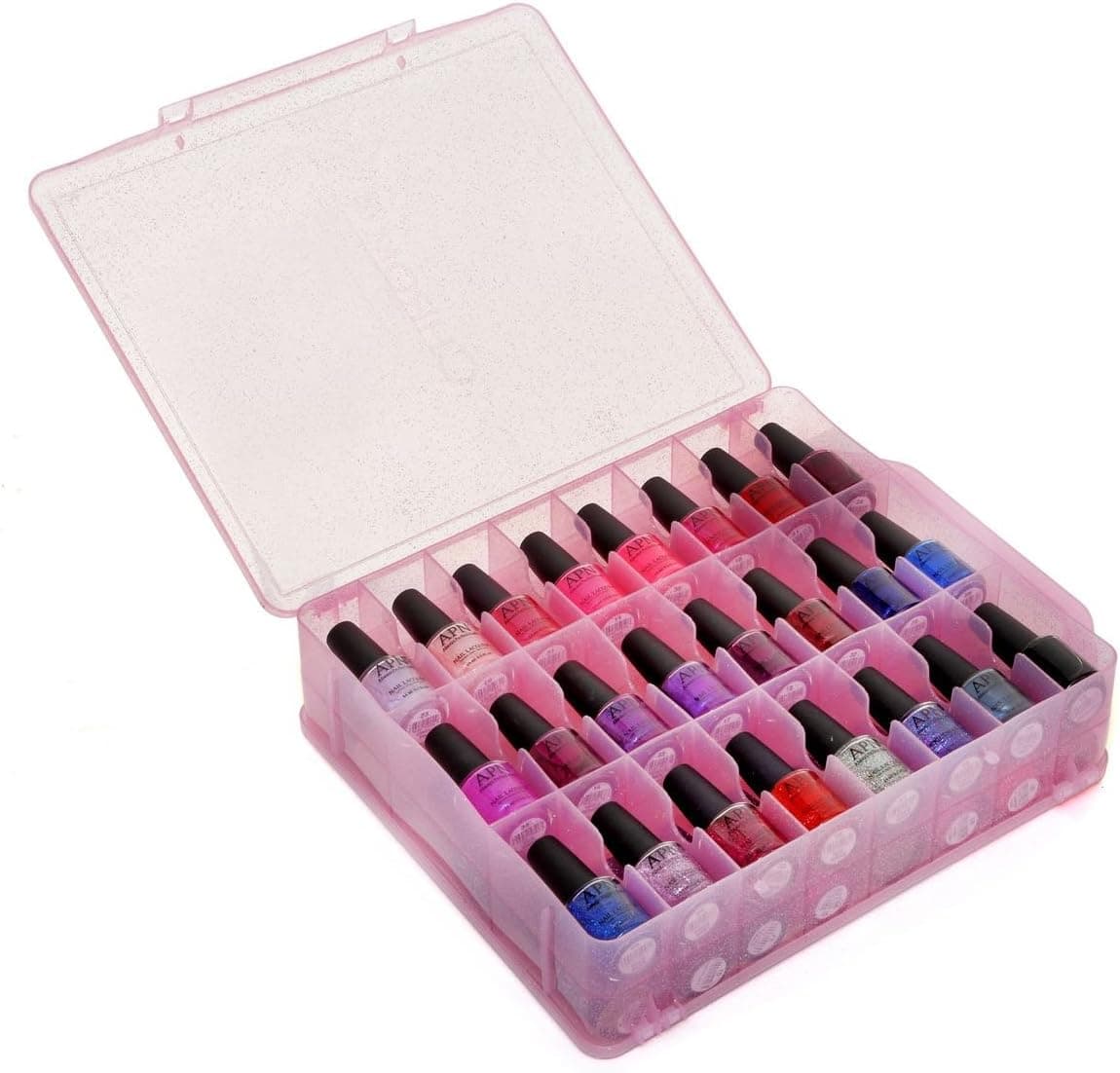 Glitter Pink Universal Nail Polish Case | Nail Varnish Case Box Holder