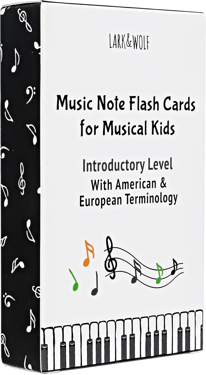 Learn to read Music Flash cards for kids by Lark & Wolf. Easy to learn music. 56 Large Size Music Flashcards, Learn to read music. Kids piano flash cards music notes