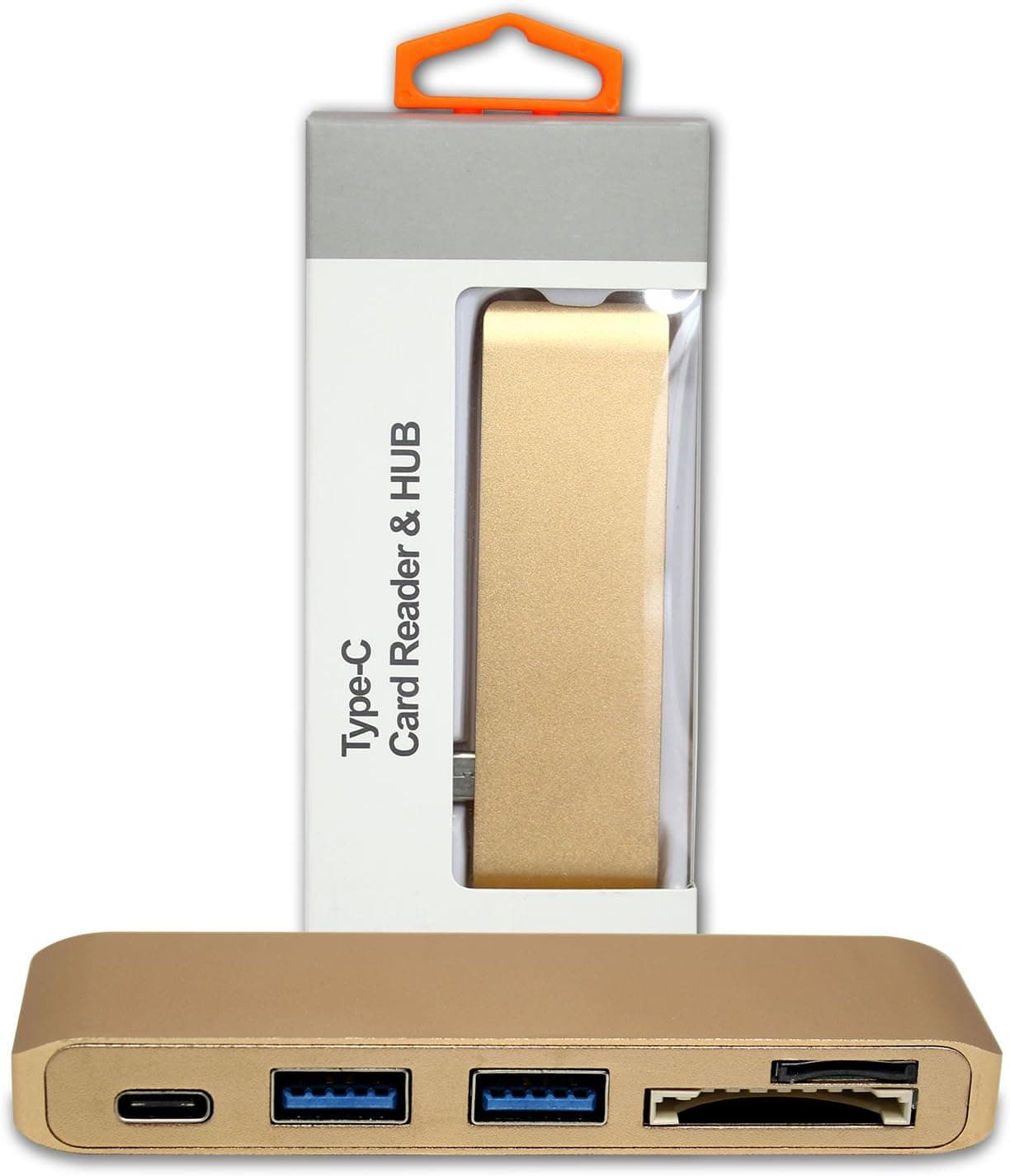 SSE Type-C USB 3.0 3 in 1 Aluminum Combo Hub for MacBook 12-Inch, 13-inch & 15-inch All-New MacBook Pro & All USB-C Devices (with USB -C Charging Port) (Gold)
