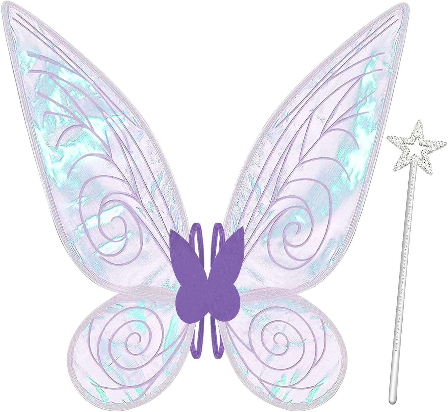 quescu Fairy Wings for Adults,Butterfly Wings for Girls Women,Halloween Costume Sparkle Angel Wings Dress Up Party Favor