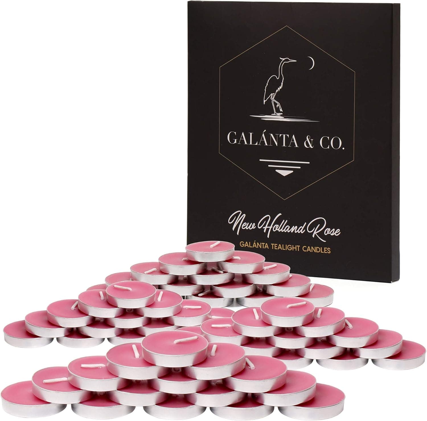 GALÁNTA & CO. Beeswax Tealight Candles Set (New Holland Rose Fragrance) Five Dozen Cups of Pure Bee Wax Blended with Australian Essential Oil 90 Minute Burn Time Per Pc
