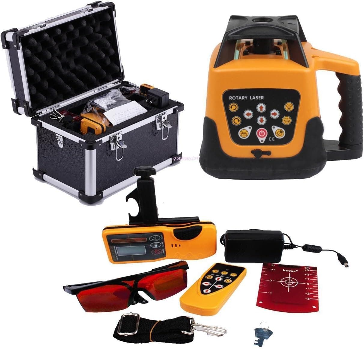 Iglobalbuy Automatic Electronic Self-Leveling Rotary Rotating Red Laser Level Kit 500M W/Goggles+ Carrying Case (Rotary Laser)