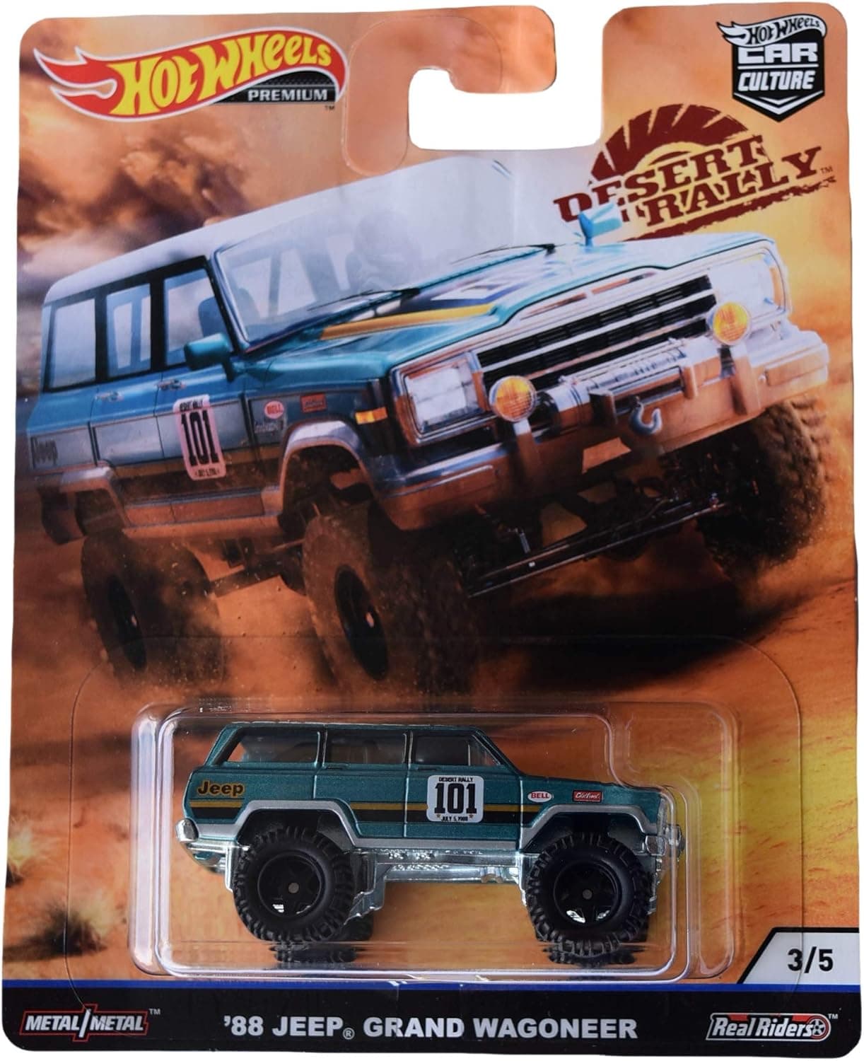 Hot Wheels Car Culture Desert Rally '88 Jeep Grand Wagoneer 3/5, Teal