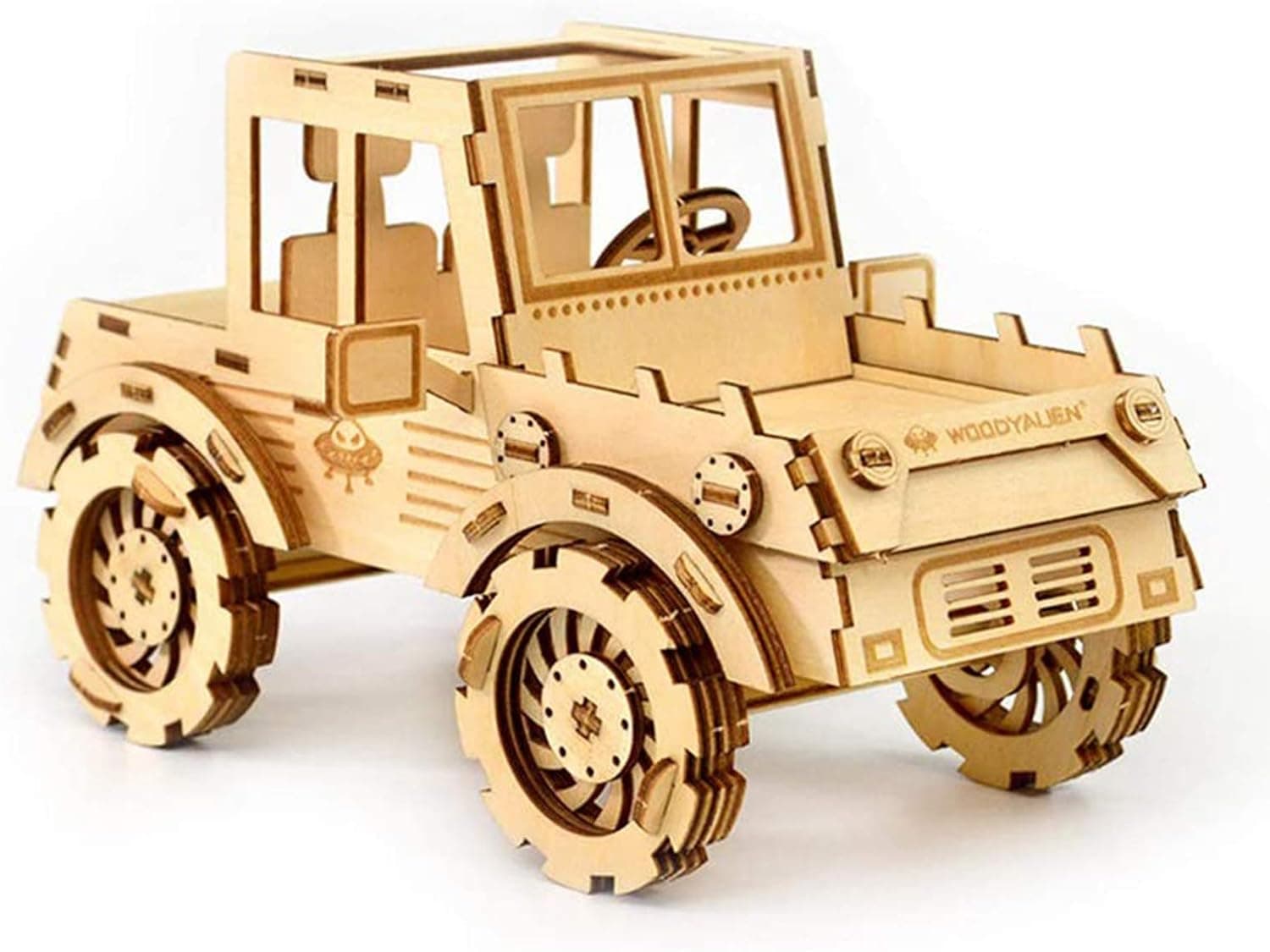 3D Wooden Puzzle for Adults Car Model Puzzle Laser Cut Aseemble Jigsaw Puzzle Toys Model Kits Educational Toys Gift, Cell Phone Stand Phone Holder for Office Desk