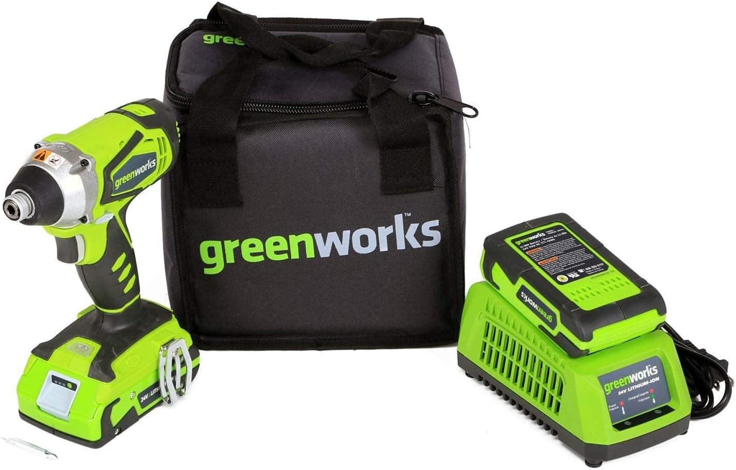 Greenworks 24-Volt Cordless 0.5-Inch 1750 RPM 2-Speed Drill Bundle | 37012C