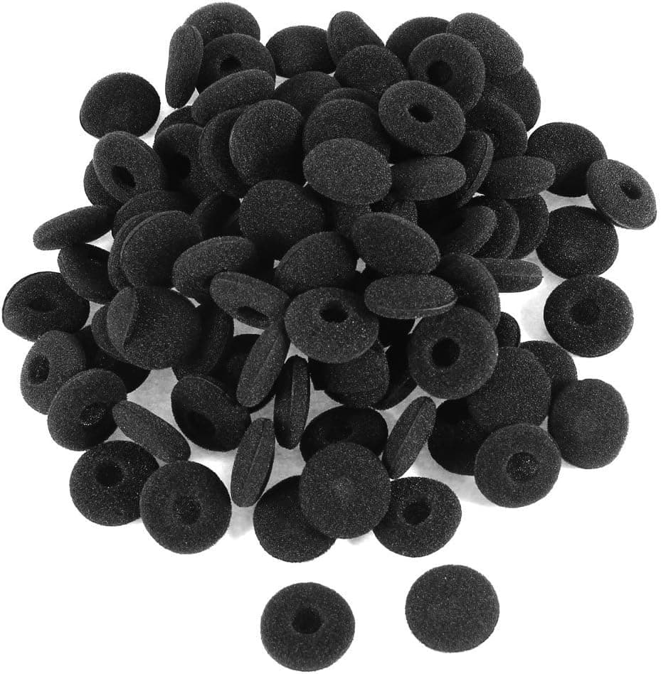 SODIAL(R) 100 Pcs Black Sponge Earbud Headphone Cap Ear Pads Cover Replacement