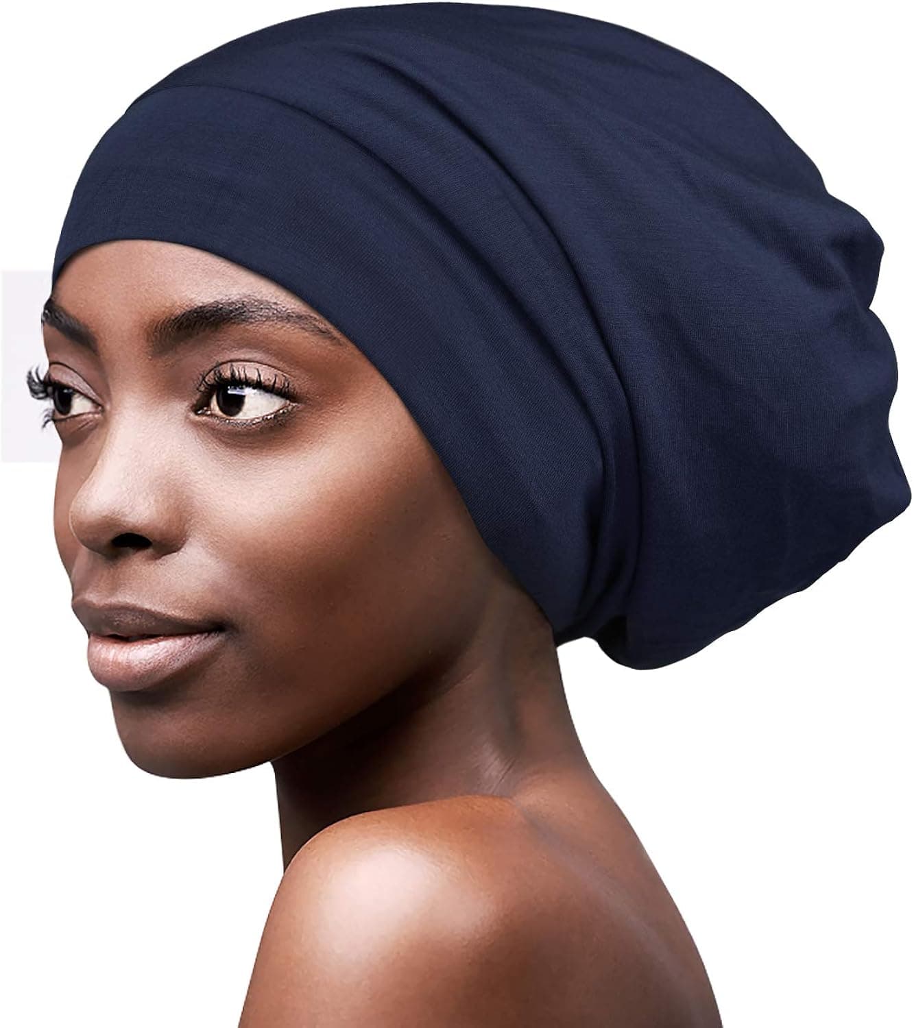 FocusCare Satin Lined Sleep Slouchy Cap Curly Girl Slap Headwear Gifts for Frizzy Hair Women