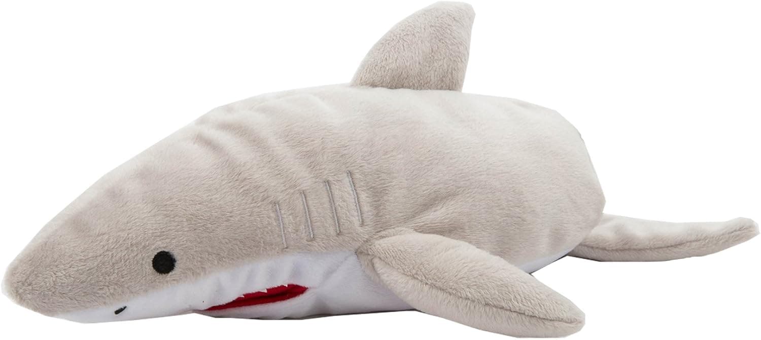 North American Bear Big Mouth Great Shark Plush, White, 10"