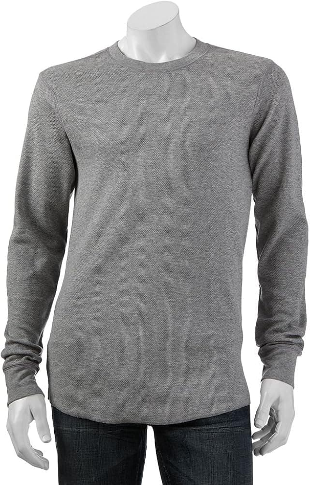 Croft & Barrow Grey Long Sleeve Thermal Crew Shirt - Medium