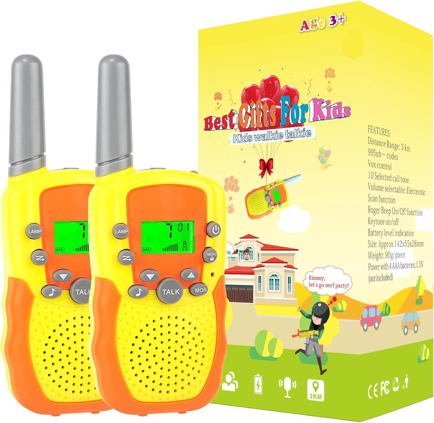 Toys for 3-12 Year Old Boys Girls, Walkie Talkies for Kids 2 Pack Two Way Radio 3 Miles Long Range for Outside Adventure, Hiking, Camping Outdoor Toys for Kids Ages 4-8