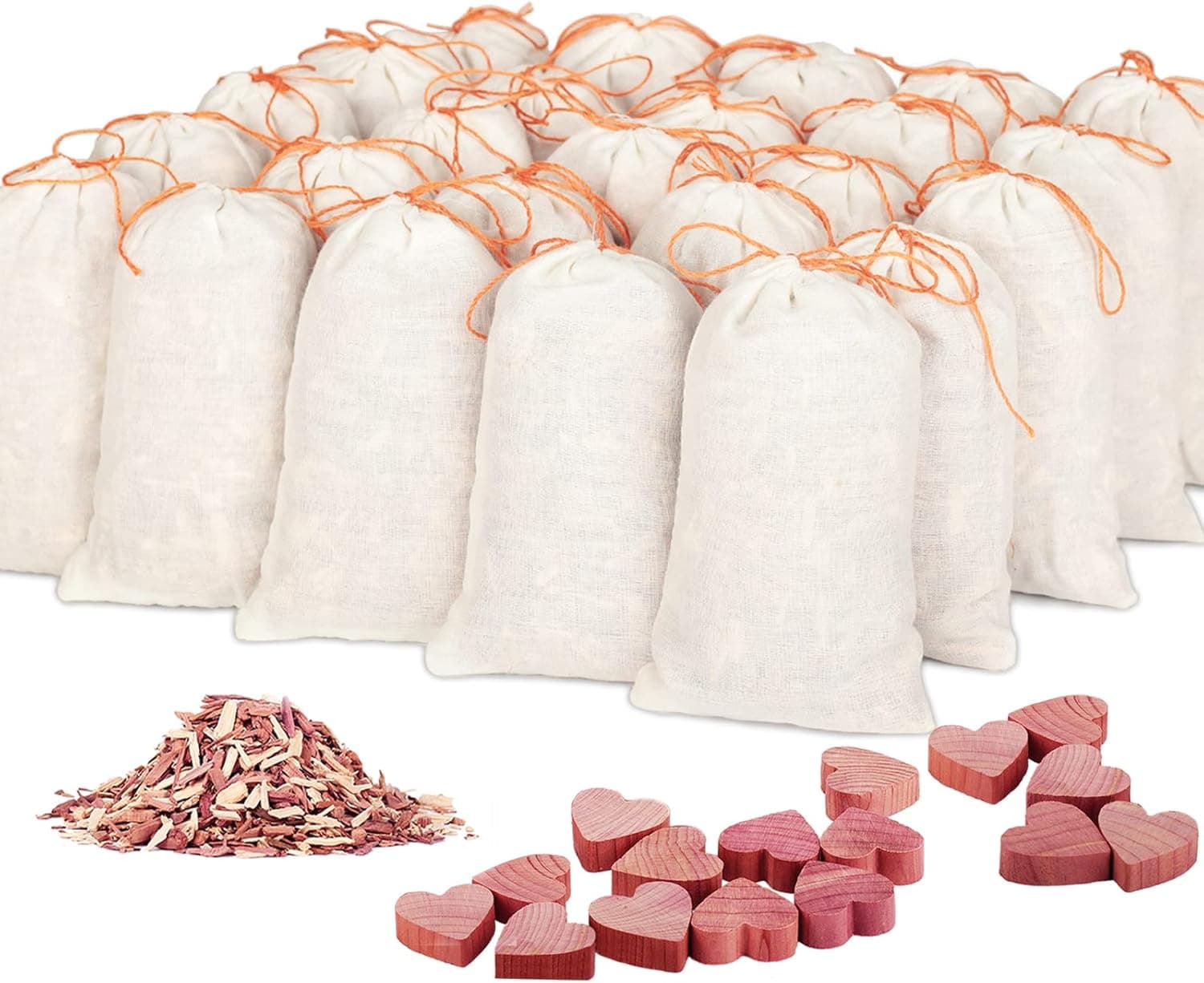 Updated Value 32 Pack Cedar Sachets Cedar Blocks for Clothes Storage, Cedar Chip Freshener Bags, Cedar for Closets and Drawers, Purely Natural Cedar W/O Chemical Perfume