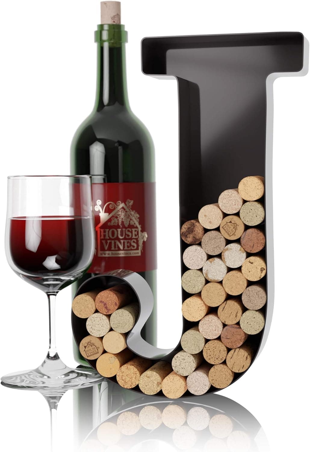 Wine Letter Cork Holder Art Wall Décor ~ Metal Letter Wine Cork Holder Monogram ~ Individual Wine Letter Cork Holders A Thru Z ~ Gifts for Wine Lovers ~ by HouseVines (J)