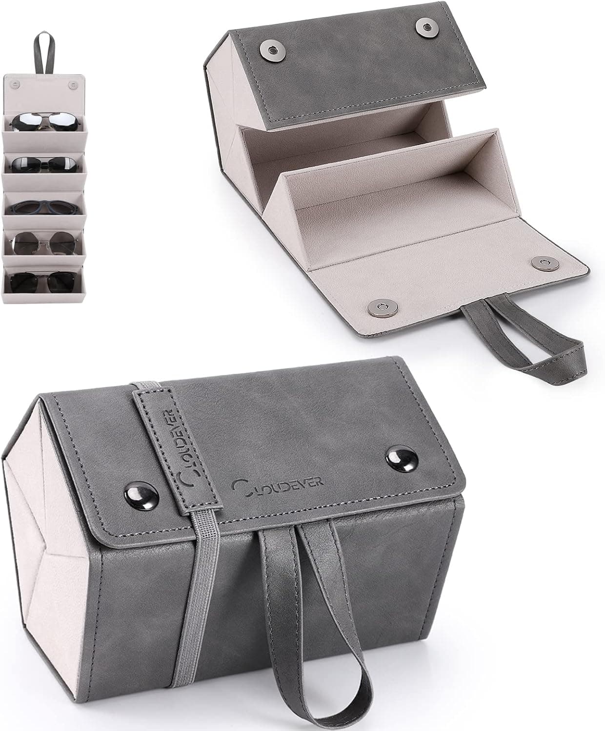 Sunglasses Case Organizer for Men Women, Eyeglasses Foldable Hanging Travel Case Storage Holder Organizer