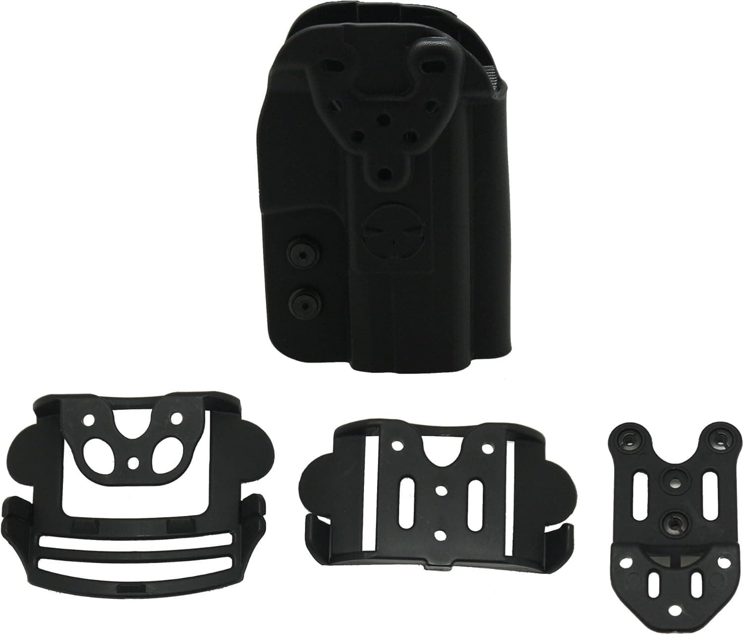 Ultimate Arms Gear OWB Kydex Modular Multi-Fit Holster with Belt, Paddle and Drop Offset Mount, Black Compatible With Glock Model 17,18,19,22,23,24,26,27,31,32,33,34,35,36,41&43 Pistols