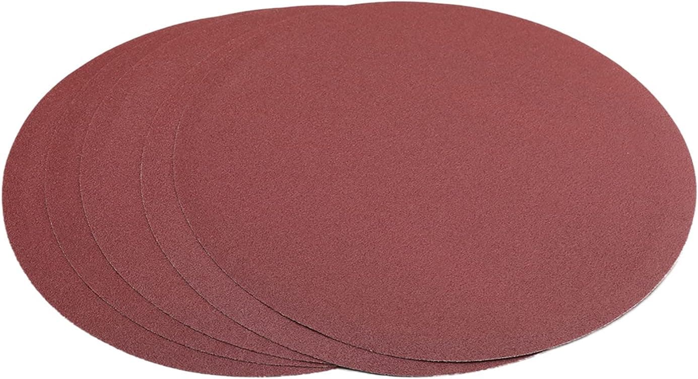 Utoolmart PSA Sanding Discs, 12-inch Self Stick Adhesive Back Sandpaper, 80 Grits No-Hole Aluminum Oxide Sanding Paper, for Random Orbital Sander, Wood, Metal Polishing, 8 Pcs
