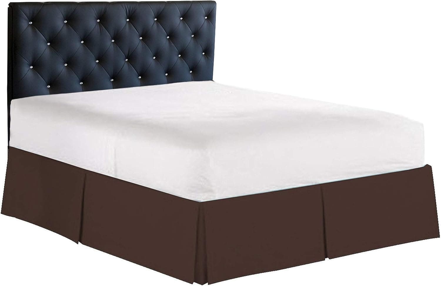 Elegant Comfort 1500 Thread Count Wrinkle & Fade Resistant Egyptian Quality Bed Skirt/Dust Ruffle - Pleated Tailored 14inch Drop, King, Chocolate Brown