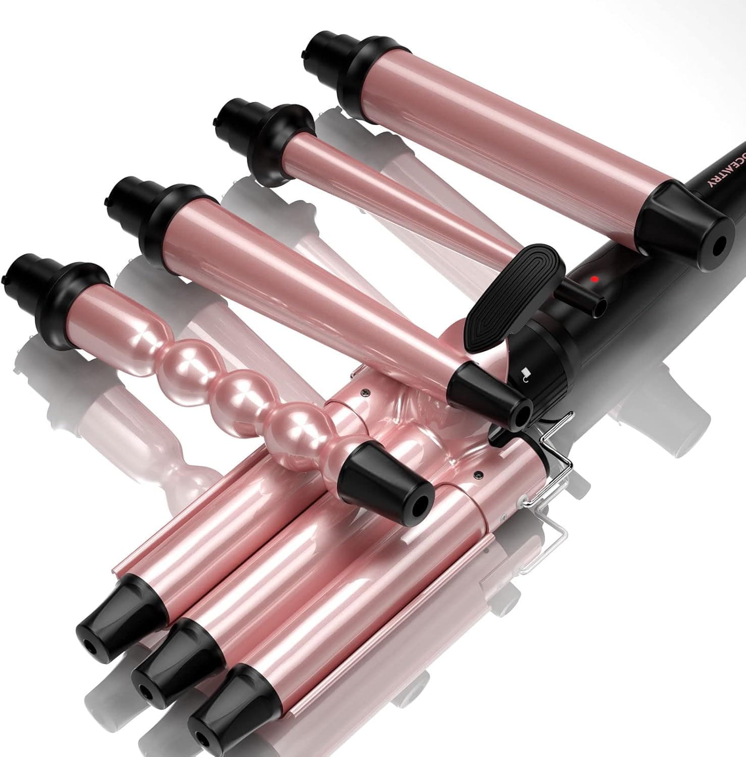 Curling Iron 5 in 1 • Wave Curling Wand Set • Ceramic 3 Barrel Hair Crimper Iron Set 0.35-1.25 Inch • Hot Styling Tool for Long Short Hair • 60S Fast Heat 100-240V • No Heat Damage to Get All Curls