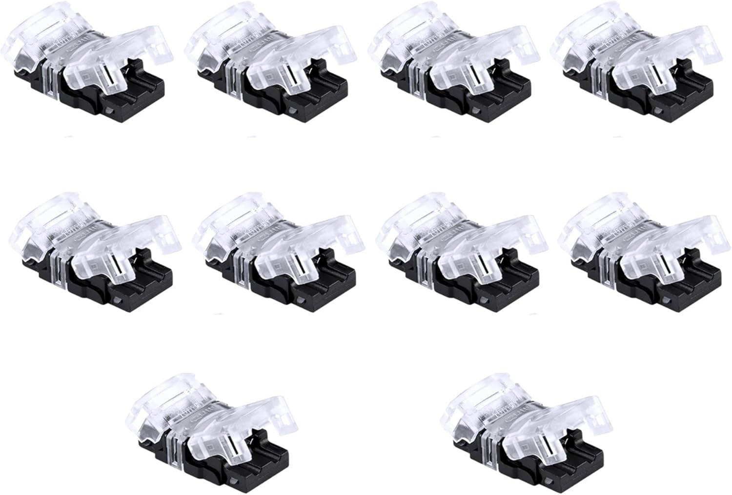 SUPERNIGHT 10 Pack 2 Pin LED Connector for Waterproof 10mm 5050 5630 Single Color LED Strip Lights, Strip to Wire Quick Connection Without Stripping Wire