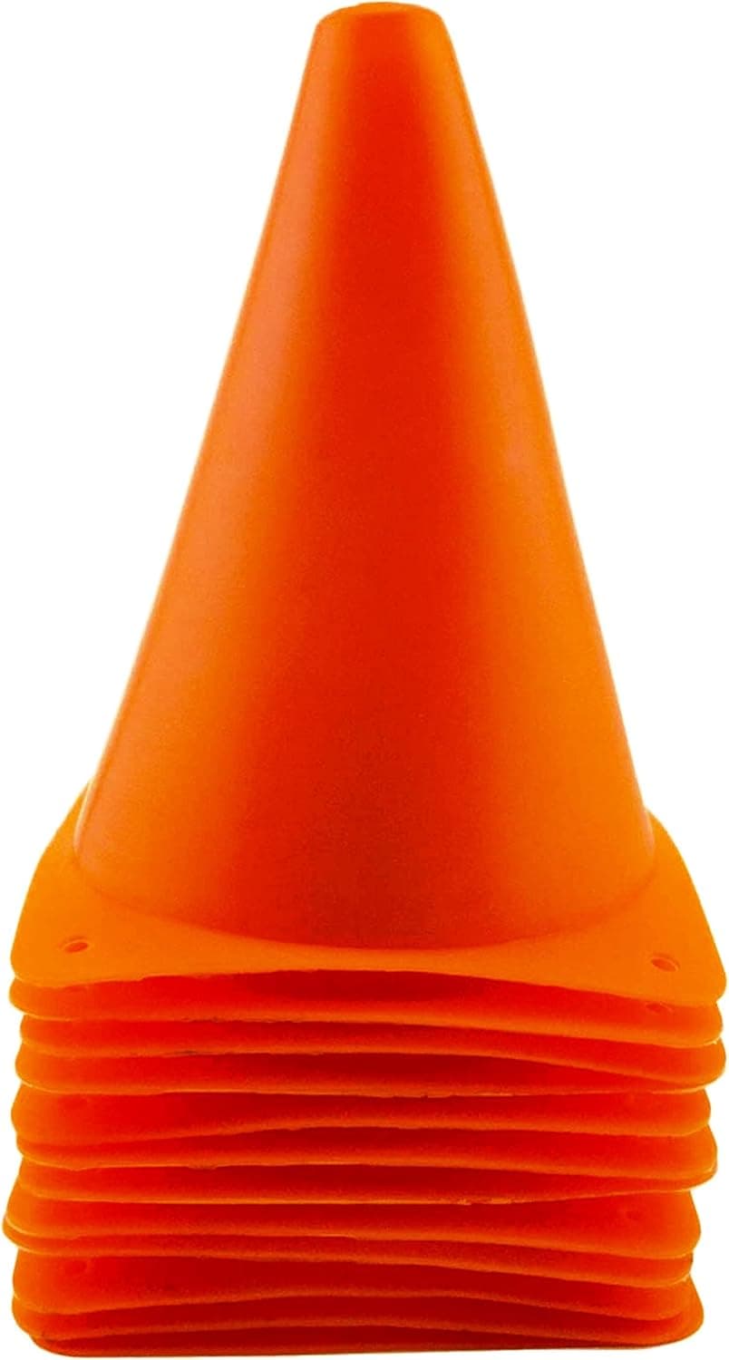 Tytroy 12 Highly-Visible Orange 7" Easy-to-Carry Cones Multi-Purpose for Sport Field Markers Traffic Training Cones Outdoor Indoor Games Safety Cones Soccer Football Basketball Skates Festive Events