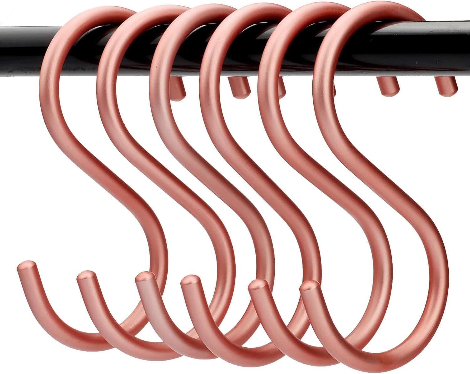 xinjue 6 Pieces, (Solid) Rose Gold Aluminum S-Shaped Hook/Hook/Universal/Hook, Bedroom/Kitchen/Bathroom/Office/Workshop, Outdoor Flower Basket, etc.