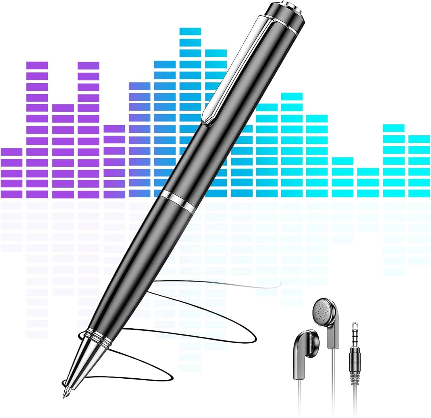 64GB Digital Voice Recorder - Voice Activated Recorder with Playback, Audio Recording Device for Lectures Meetings, USB Dictaphone Sound Tape Recorder MP3
