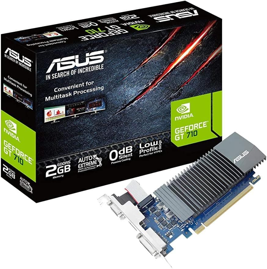 ASUS GeForce GT 710 2GB GDDR5 HDMI VGA DVI Graphics Card Graphic Cards GT710-SL-2GD5-CSM (Renewed)