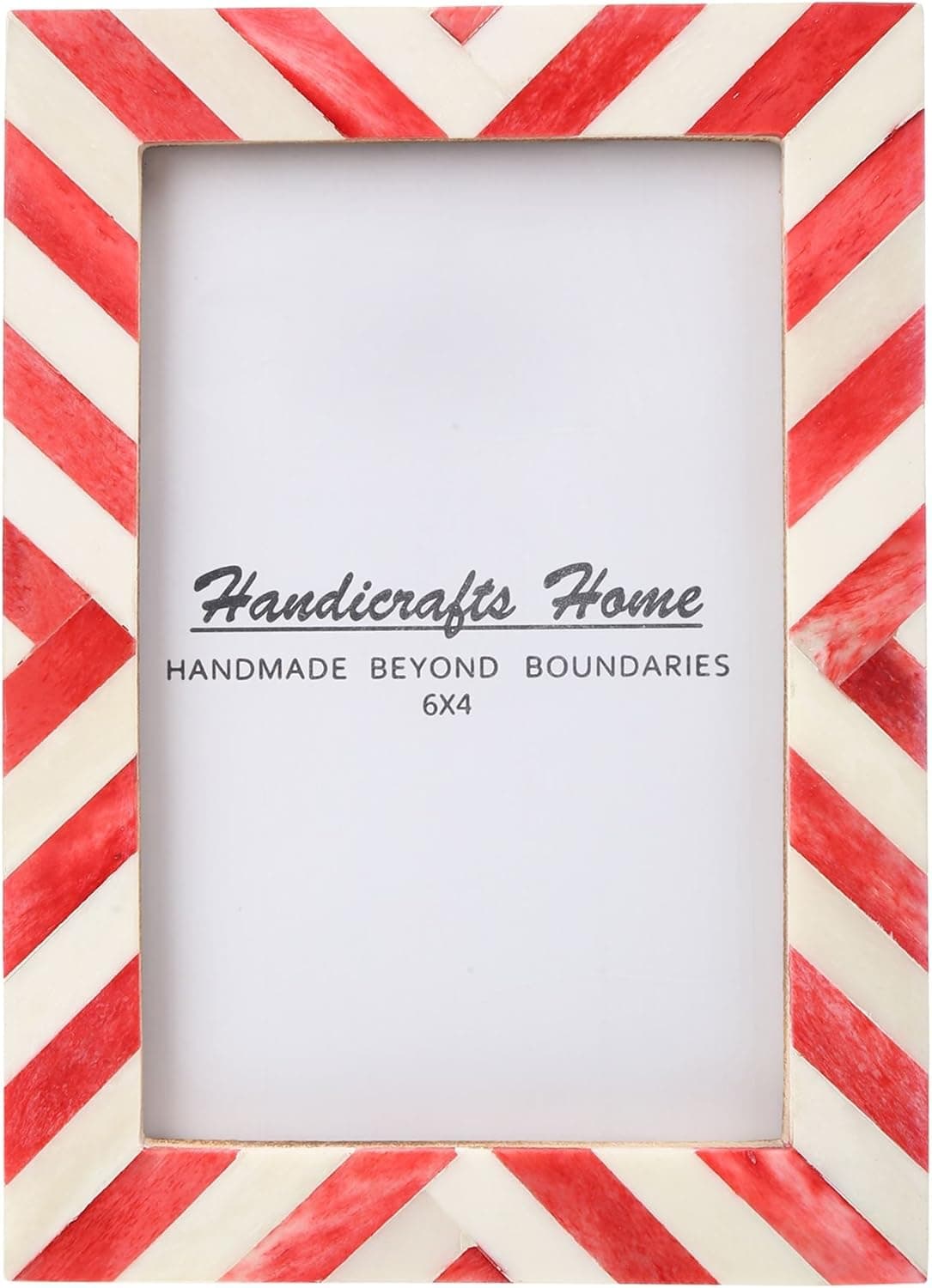 Handicrafts Home Picture Photo Frame Chevron Herringbone Art Inspired Vintage Wall Décor Gift Frames - 4x6 Red, Gifts for Mom