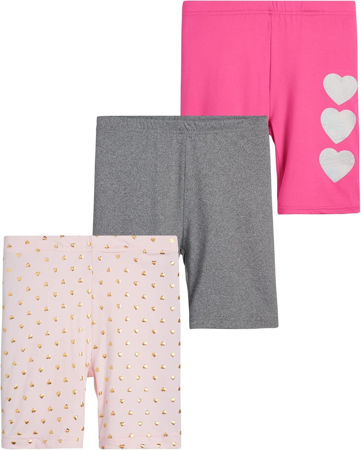 Real Love Girls’ Bike Shorts Bundle – 3 Pack Super Soft Dance and Play Cartwheel Shorts