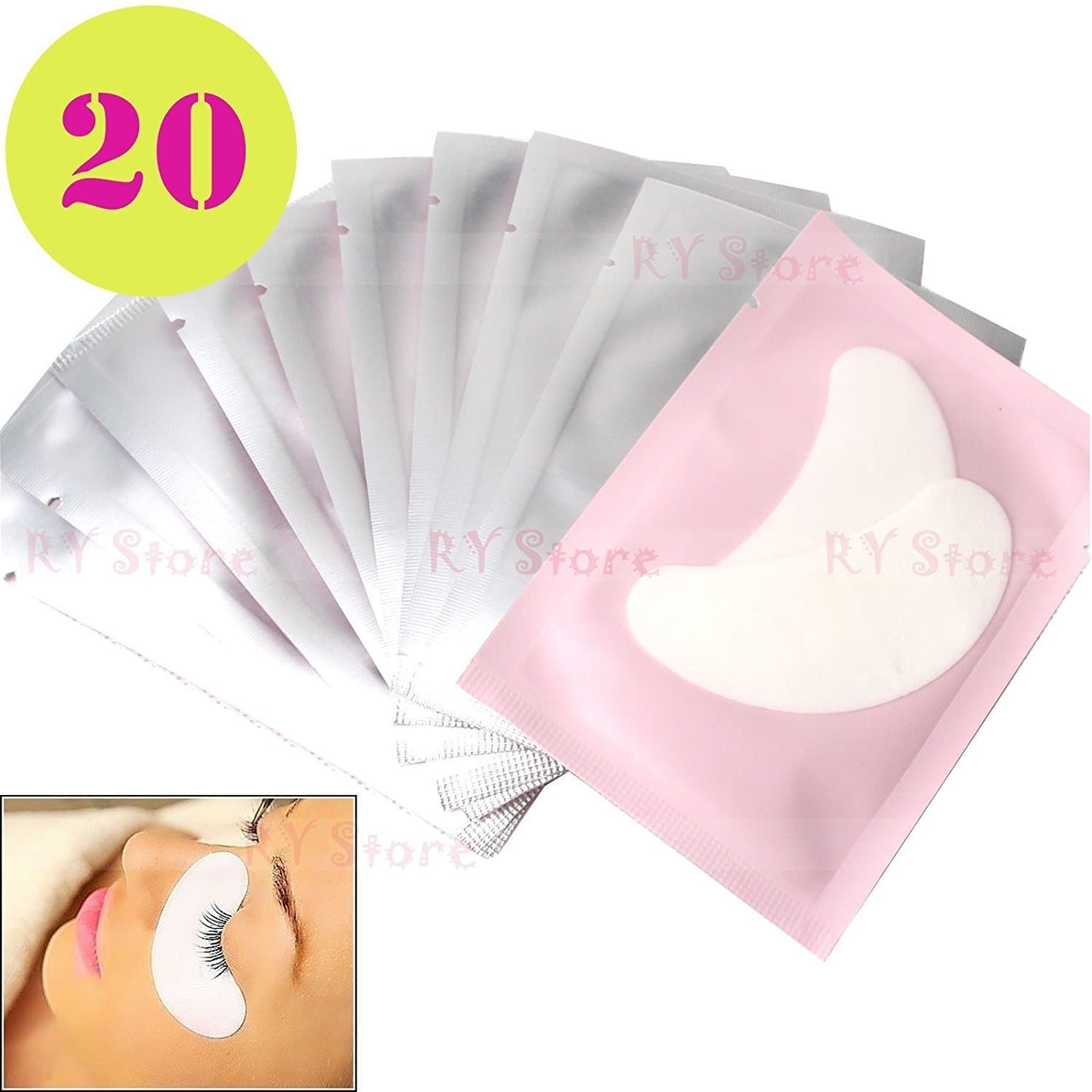 WindMax US Store 20 Pairs Professional Under Eye Pad Patch Lint False Eyelash Eye Lashes Extension Tool A78