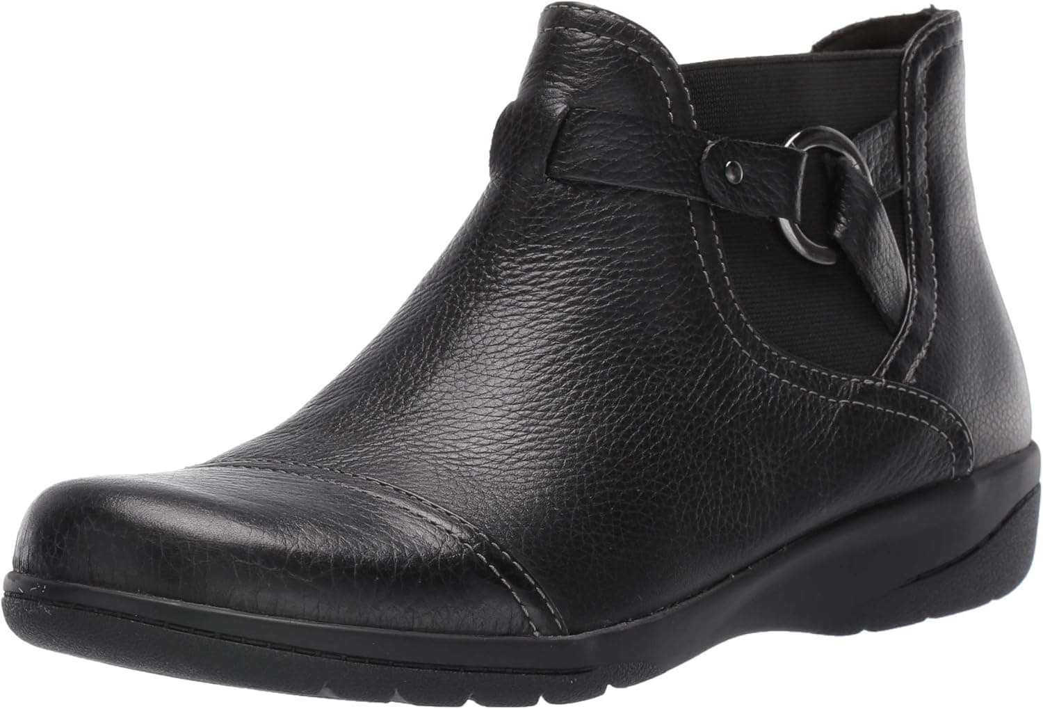 Clarks Women's Cheyn Track Ankle Boot, Black Tumbled Leather, 50 M US