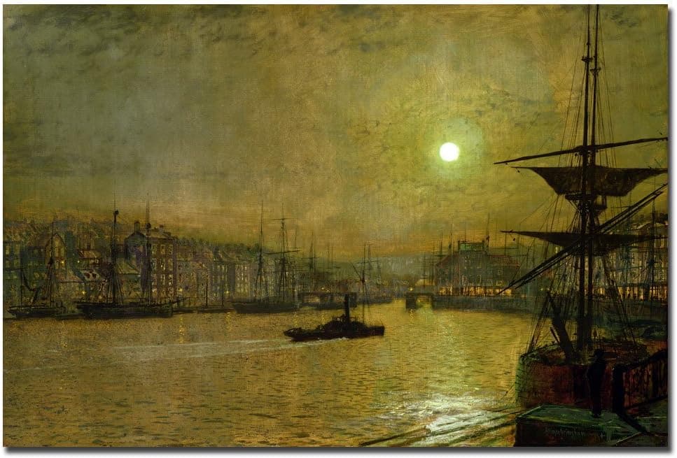 Whitby by John Atkinson Grimshaw, 16x24-Inch Canvas Wall Art