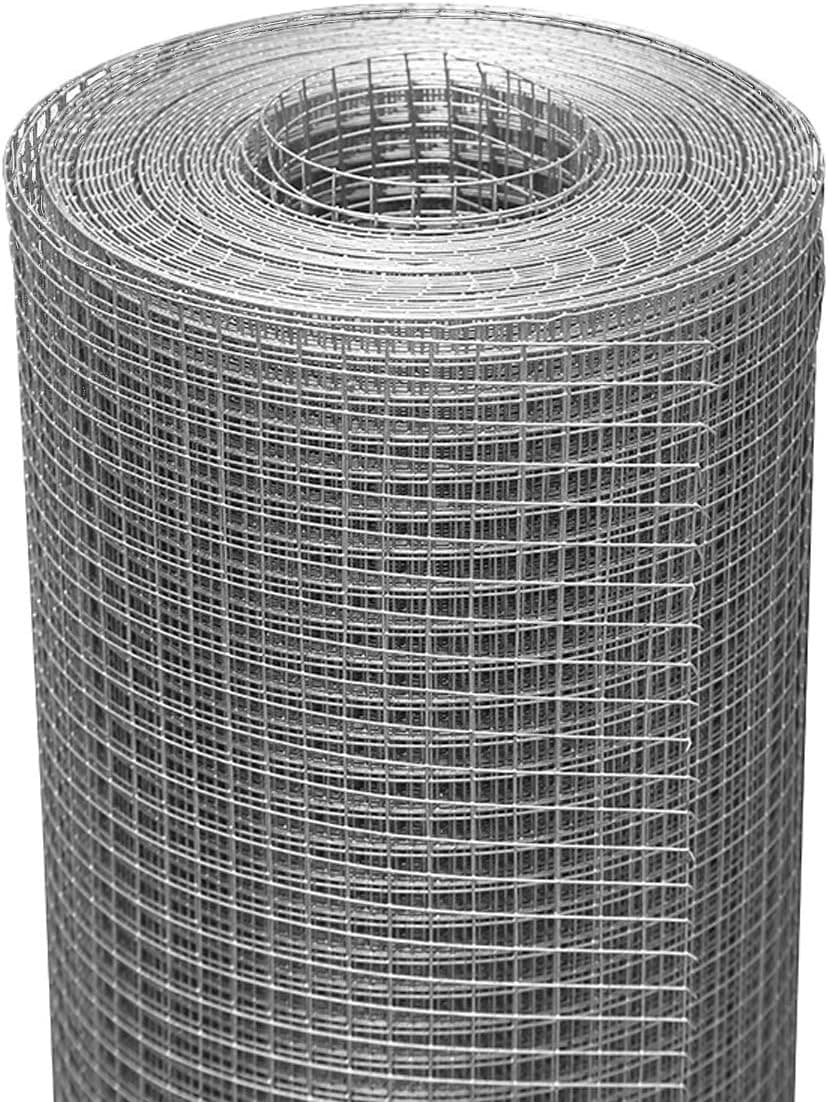 Seboss Hardware Cloth 1/2 inch 48 x 100 ft 19 Gauge - Hot Dip Galvanized After Welding - Chicken Wire Fencing Wire Mesh Roll Garden Fencing Welded Wire Mesh & Wire Cloth Gopher Wire…