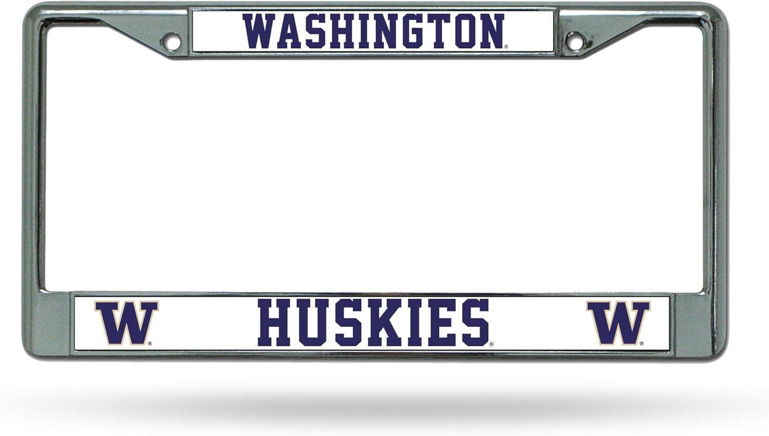 NCAA Washington Huskies Standard Chrome License Plate Frame